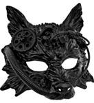 Steampunk Ulv Maske Svart