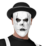 Klovne Maske med Bowlerhatt