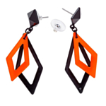 Neon Rhombe Øreringer Oransje