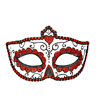 Day Of The Dead Øyemaske Svart og Rød