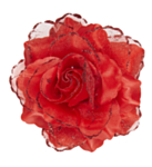 Glitter Rose Hårspenne Rød