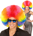 Klovn Afro Parykk Regnbue