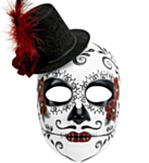 Dia de los Muertos Maske Svart og Rød