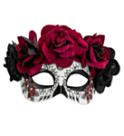 Dia de los Muertos Øyemaske Vinrød