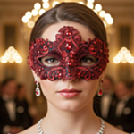 Venetiansk BBlonde Øyemaske Rød