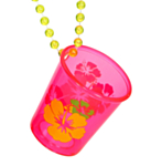 Halskjede med Shotglass Neonrosa