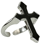 Gotisk Kors Ring Svart