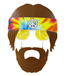 Hippie briller med skjegg