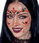 Vampyr Harlekin Ansiktssmykker Rød