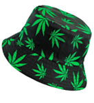 Weed Bøttehatt Svart og Grønn