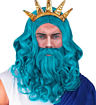 Poseidon Parykk & Skjegg Turkis