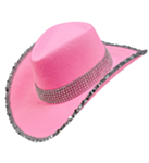 Glitter Cowboyhatt Rosa