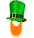 Leprechaun Flosshatt & Skjegg Grønn