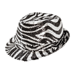 Sebrastripete Fedora Hatt Sølv