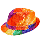 Paljett Fedora Regnbue