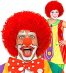 Klovne Afro Parykk Rød