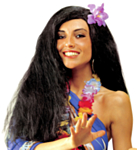 Hawaiiblomst Parykk Svart