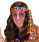 Hippie Dude Parykk Brun