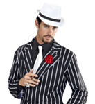 Fedora Gangsterhatt Hvit