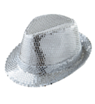 Sølv Paljett Fedora