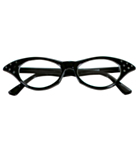 50-talls Cateye Briller Svart