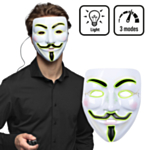Anonymous LED-maske Hvit