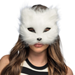 Hvit Katt Halvmaske