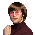 Kort Hippie Parykk Brun