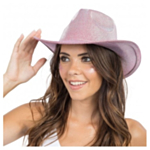 Glitter Cowboyhatt Rosa