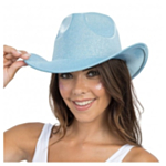 Glitter Cowboyhatt Lyseblå