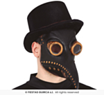 Pestdoktor Latexmaske Sort