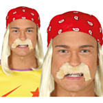 Wrestler Parykk med Bandana og Bart
