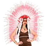 Indianer fjærhodepynt rosa