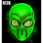 Neon Alien Maske Grønn