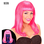 Neon Patsy-parykk rosa