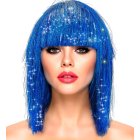 Glitter Disco Parykk Blå