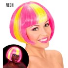 Neon Valentina-parykk rosa/gul