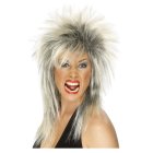 80-talls Rockdiva Parykk Blond og Svart