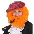 Skotsk Leprechaun Krøllete Parykk & Skjegg Oransje