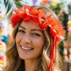 Hawaii Blomsterkrans Rød