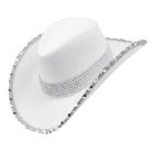 Glitter Cowboyhatt Hvit