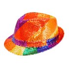 Paljett Fedora Regnbue