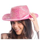 Glitter Cowboyhatt Rosa