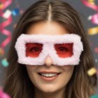 Fluffy Firkantede Partybriller Rosa