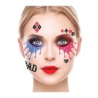 Harley Quinn Ansiktssmykker Blå og Rosa