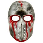 Blodig Hockeymaske Sølv og Rød