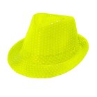 Neongul paljettfedora