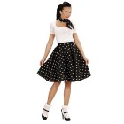 50-talls Polka Skjørt Svart