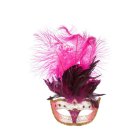 Venedig Maske med Fjær Rosa