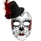 Dia de los Muertos Maske Svart og Rød